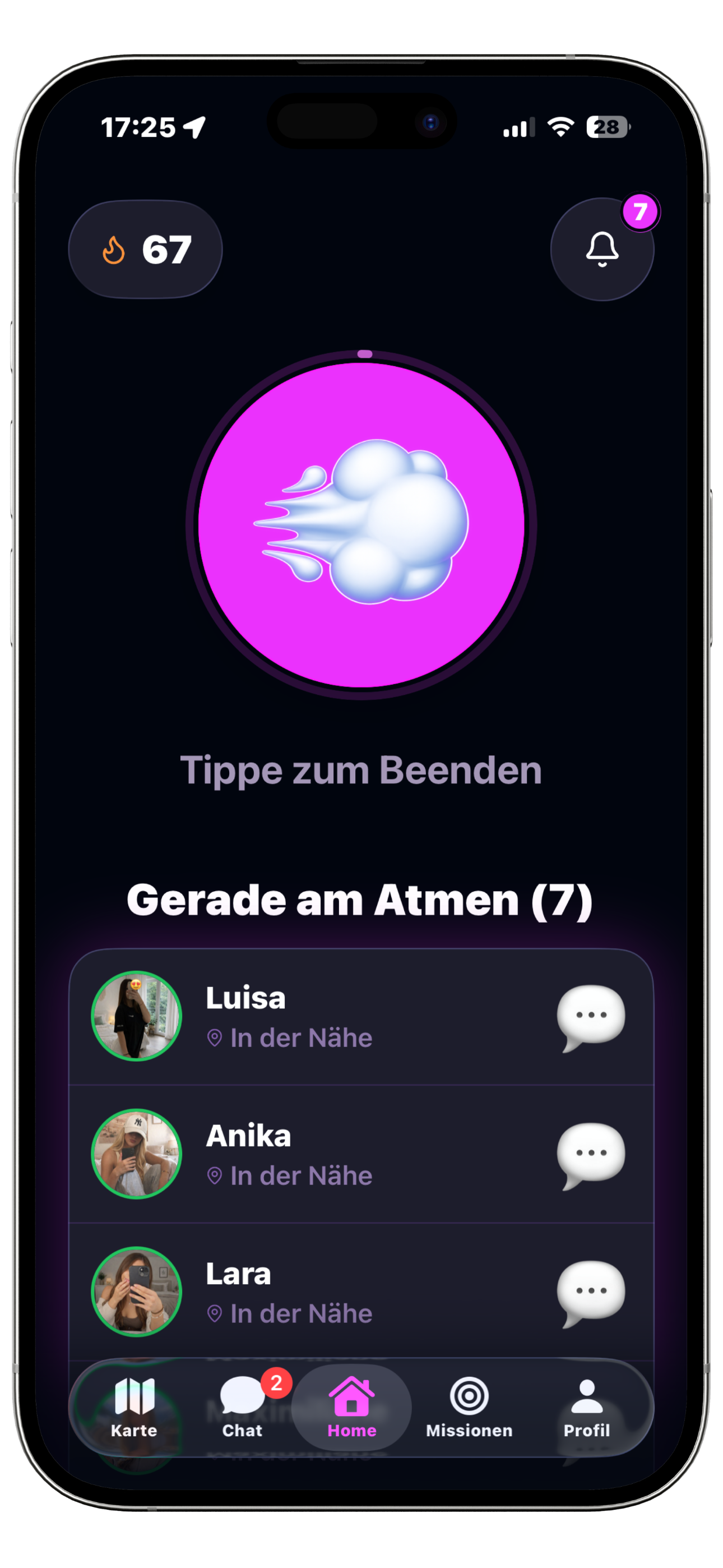 sVAP App - Aktive Session